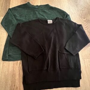 Zara Kids Dark Green light long sleeve and black long sleeve